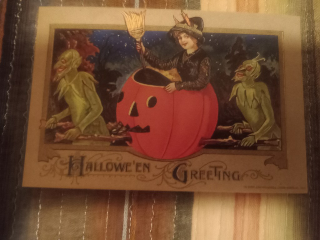 Halloween Post Card example provided to show what the blog post is talking about